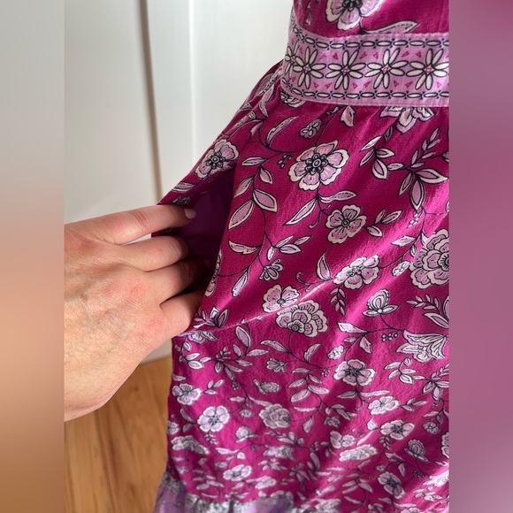 LOFT Pink and White Floral Maxi Dress Size 10 - Picture 4 of 11